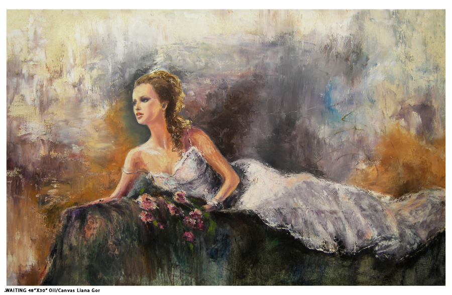 Liana Gor - Waiting 48x30 - Oil on Canvas
